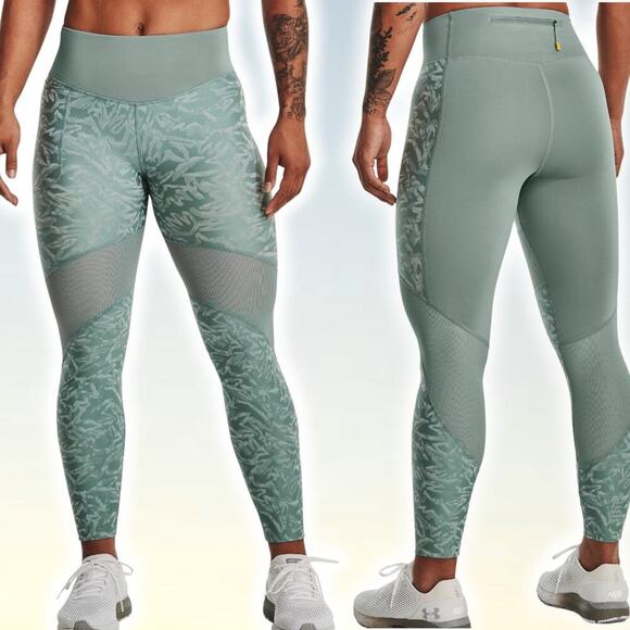 NWT UNDER ARMOUR Speedpocket Floral Compression High Rise Ankle Legging Sz Small - Picture 1 of 13